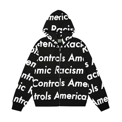 Denim Tears Arthur Jafa SS24 Monogram Zip Hoodie Black Unisex 014-006-123