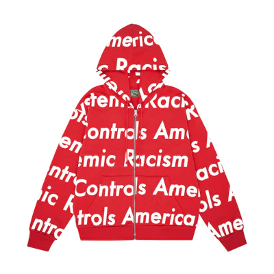 Denim Tears Arthur Jafa SS24 Red Monogram Hoodie Unisex Cardigan 014-030-123