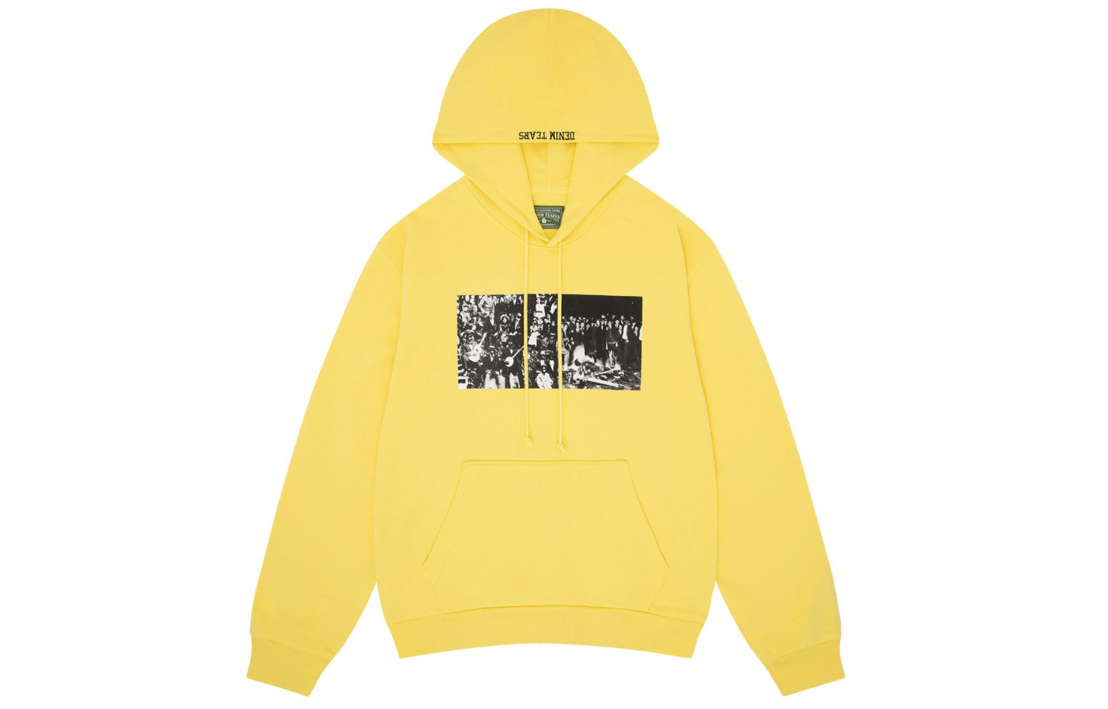 Order Denim Tears x Arthur Jafa SS24 Hoodie Kuning Unisex dengan Cetak Huruf Kasual. 013-036-123