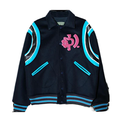 Denim Tears Bstroy Logo Printed Button-Up Jacket Navy Unisex DT092905