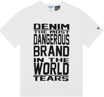Denim Tears x Champion SS24 Slogan Print Embroidered White Unisex T-Shirt. FW24-TSS-004 Denim Tears x Champion SS24 Slogan Print Embroidered White Unisex T-Shirt. FW24-TSS-004