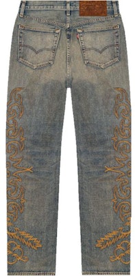 デニムティアーズ x リーバイス FW23 ユニセックス 刺繍加工デニム ブルー ジーンズ A1592-0010-28 Lookbook デニムティアーズ x リーバイス FW23 ユニセックス 刺繍加工デニム ブルー ジーンズ A1592-0010-28