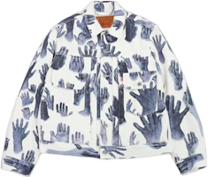 Denim Tears x Levi's Handprint Trucker Jacket Unisex Indigo Blue A23180002 Denim Tears x Levi's Handprint Trucker Jacket Unisex Indigo Blue A23180002