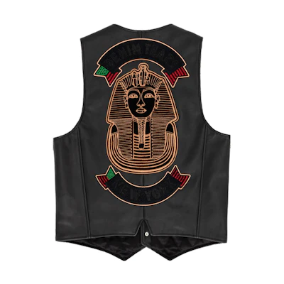 Denim Tears Levi's Leather Pharaoh Embroidered Vest Unisex. A5615-0000