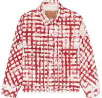 Denim Tears x Levi's SS24 Kiss My Grits Plaid Crinkle Long Sleeve Jacket Red 802-300-96 Denim Tears x Levi's SS24 Kiss My Grits Plaid Crinkle Long Sleeve Jacket Red 802-300-96