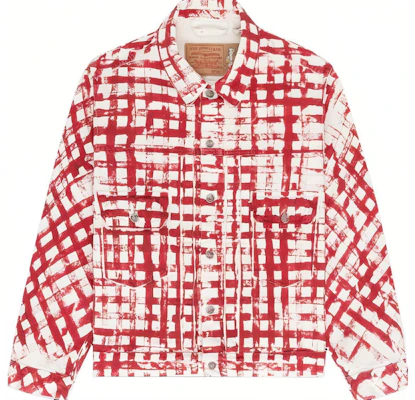 Denim Tears x Levi''s SS24 紅色格紋皺褶長袖外套 Kiss My Grits 系列 802-300-96 Buy Denim Tears x Levi''s SS24 紅色格紋皺褶長袖外套 Kiss My Grits 系列 802-300-96