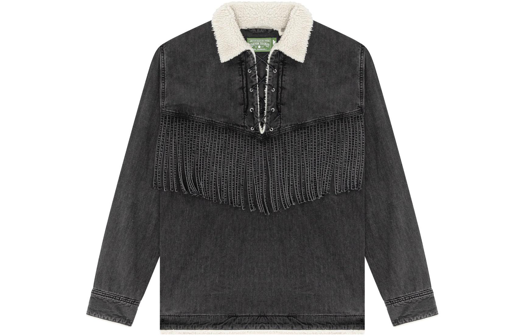 Denim Tears x Levi's Washed Fringe Fleece Collar Pullover Denim Jacket Unisex. A5617-0000