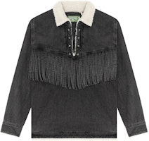 Denim Tears x Levi's Washed Fringe Fleece Collar Pullover Denim Jacket Unisex. A5617-0000 Denim Tears x Levi's Washed Fringe Fleece Collar Pullover Denim Jacket Unisex. A5617-0000