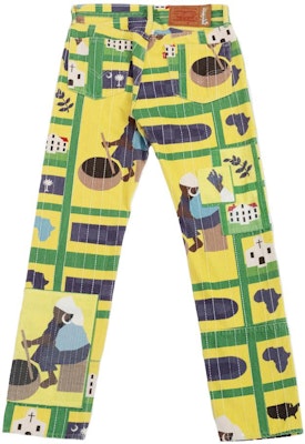 Denim Tears x Levis FW22 Jeans Hijau Patchwork Vintage Geometric Striped A15920005 Lookbook Denim Tears x Levis FW22 Jeans Hijau Patchwork Vintage Geometric Striped A15920005