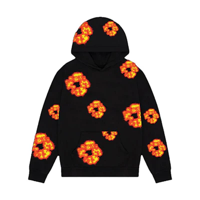 Denim Tears OFFSET FW23 Set It Off Album Hoodie Black Unisex Flame Logo BFSET-HS01