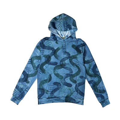 Denim Tears Skepta FW22 Graphic Print Hoodie Blue Menswear DT091504