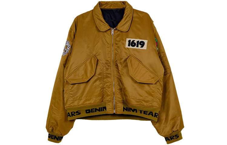 Denim Tears Yellow Embroidered Transatlantic Flight Jacket Men DT091607