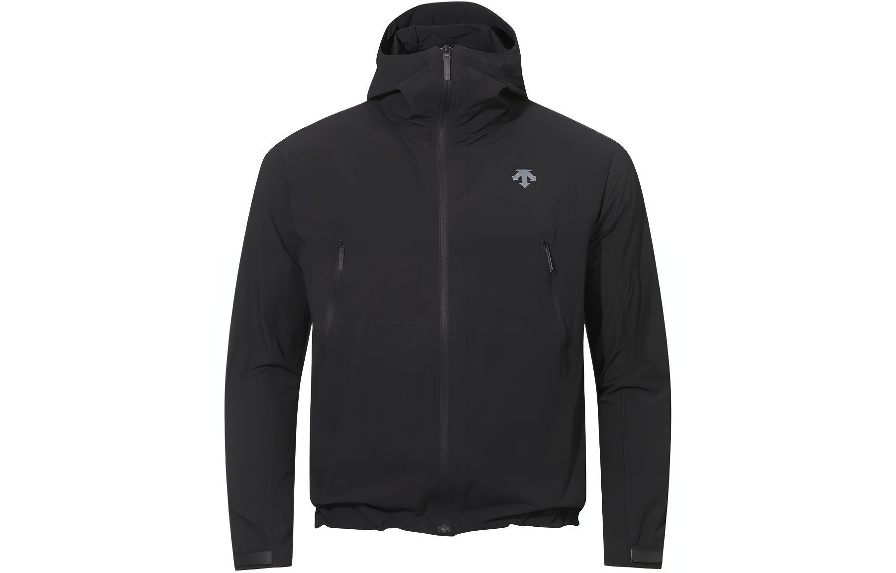 DESCENTE ALLTERRAIN 81 Logo Printed Black Zip-Up Hoodie Jacket Men SP111KWB33-BK00