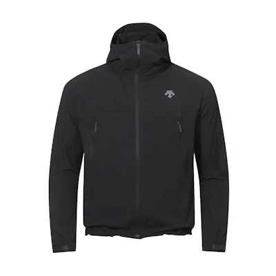 DESCENTE ALLTERRAIN 81 Logo Printed Black Zip-Up Hoodie Jacket Men SP111KWB33-BK00