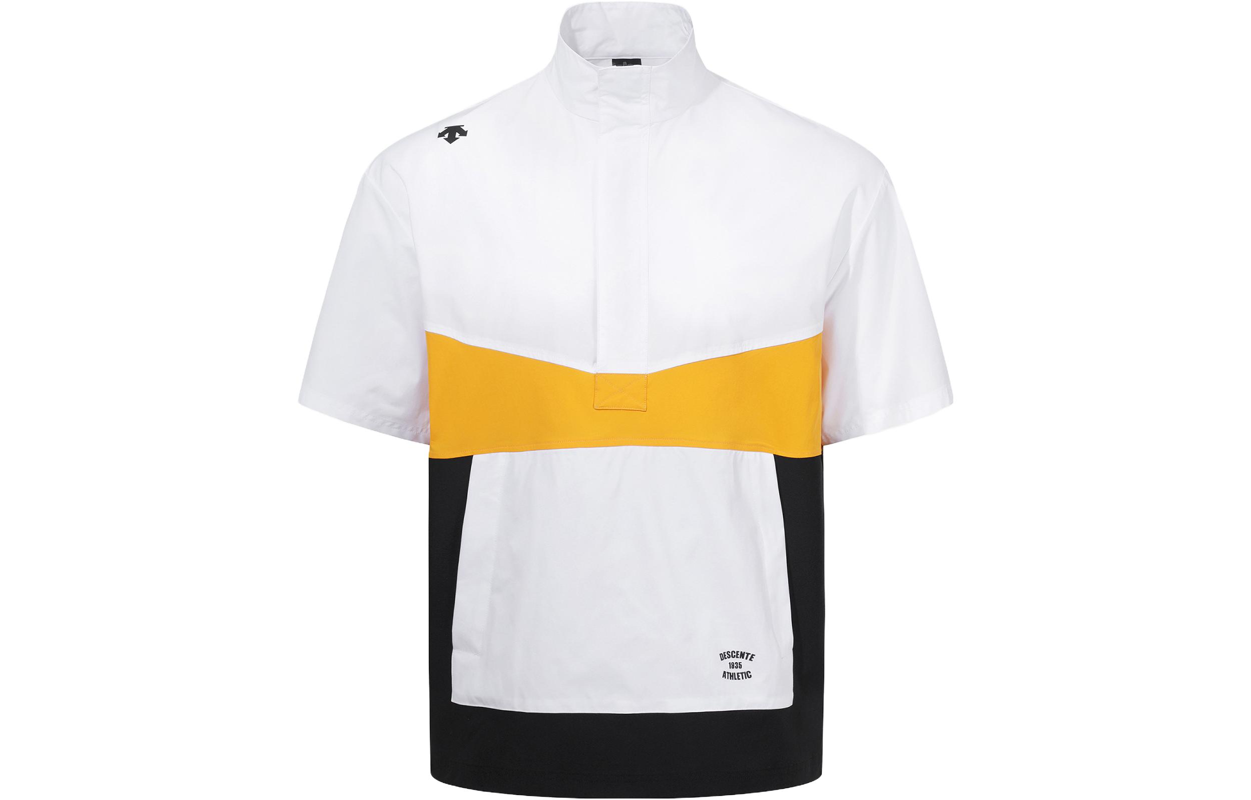 DESCENTE Athletic Letter Print Short-Sleeve Track Jacket Unisex White SO223TAN42-WHBK