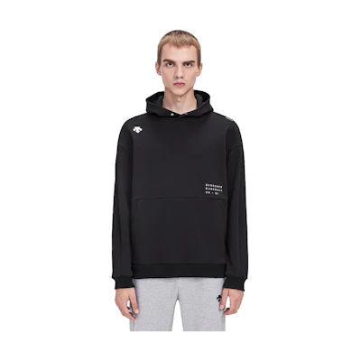 DESCENTE Baseball Style Logo Hoodie - Solid Color Athletic Wear D1421BHD81
