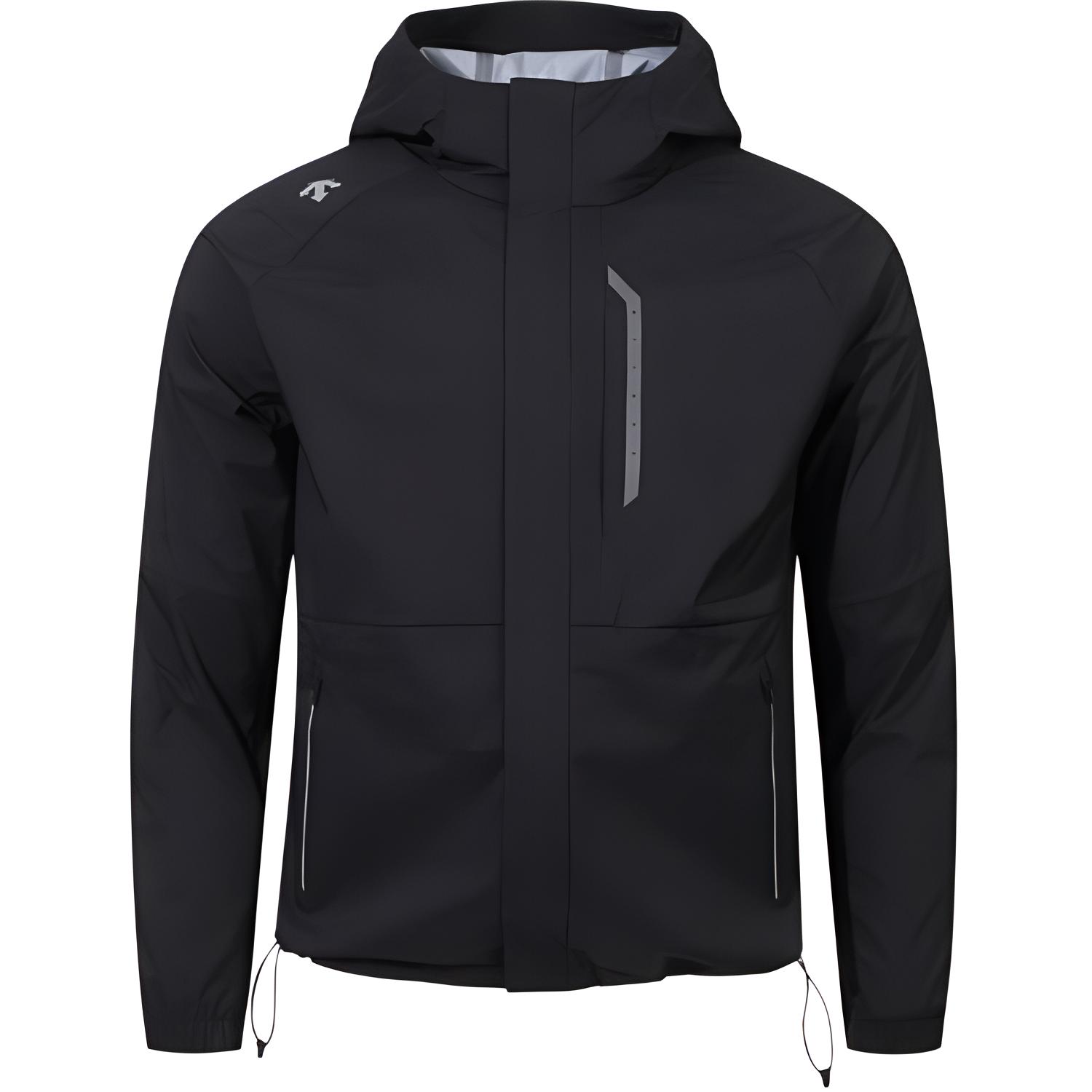 DESCENTE Black Hooded Zip Windproof Waterproof Breathable Jacket SP121RJK
