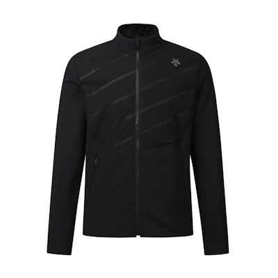 DESCENTE Black Logo Print High-Neck Zip-Up Jacket Long Sleeve DP12MFBL11-BLKG
