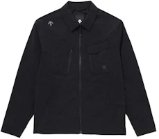 DESCENTE Black Logo Print Zip-Up Polo Collar Jacket for Men SP121DJK25-BLK0 DESCENTE Black Logo Print Zip-Up Polo Collar Jacket for Men SP121DJK25-BLK0