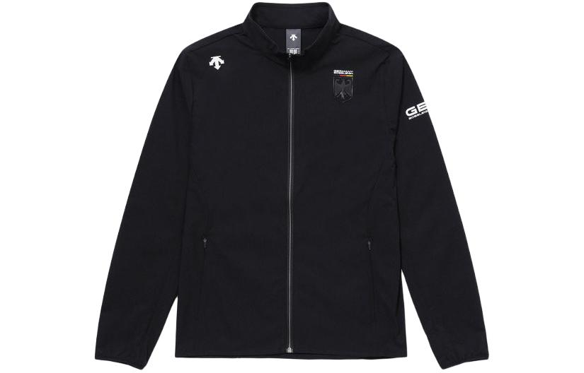 DESCENTE Black Logo Stand Collar Zip-Up Jacket Long Sleeve SP121IWT32-BLK0