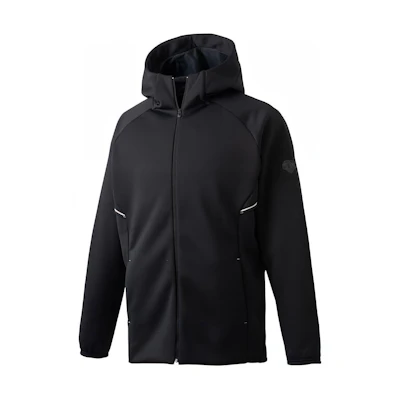 DESCENTE Black Plain Zip Hoodie Jacket DBX-2765-BLK