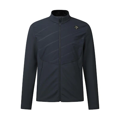 DESCENTE Black Solid Color Zip-Up Jacket with Logo DP12MFBL11STNG