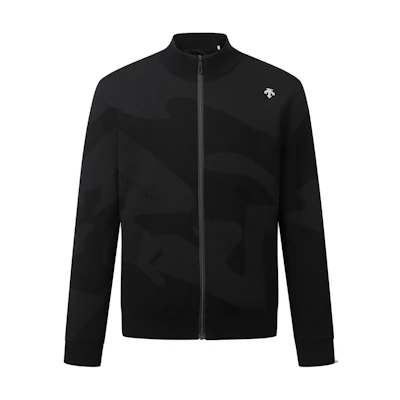 DESCENTE Black Windproof Logo Print Zip-Up Jacket with Pockets Long Sleeve DP11MFKO11-BLKG