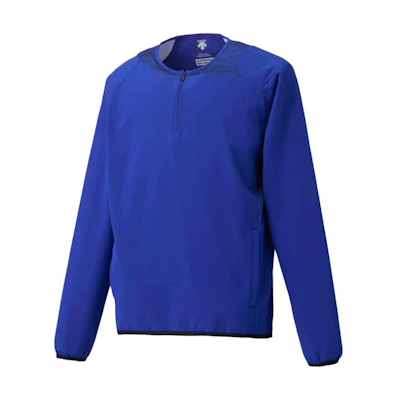 DESCENTE Blue Crewneck Pullover Sweatshirt - Breathable Long Sleeve DBX3606LCROY