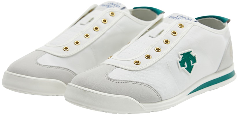 DESCENTE Chron Tempo Slip-On 'White Green' D2223LSNXX-WG Order DESCENTE Chron Tempo Slip-On 'White Green' D2223LSNXX-WG