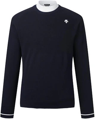 DESCENTE Colorblock Stripe Logo Crewneck Windproof Sweatshirt Navy Blue DP12MFKP12-NAVG Buy DESCENTE Colorblock Stripe Logo Crewneck Windproof Sweatshirt Navy Blue DP12MFKP12-NAVG