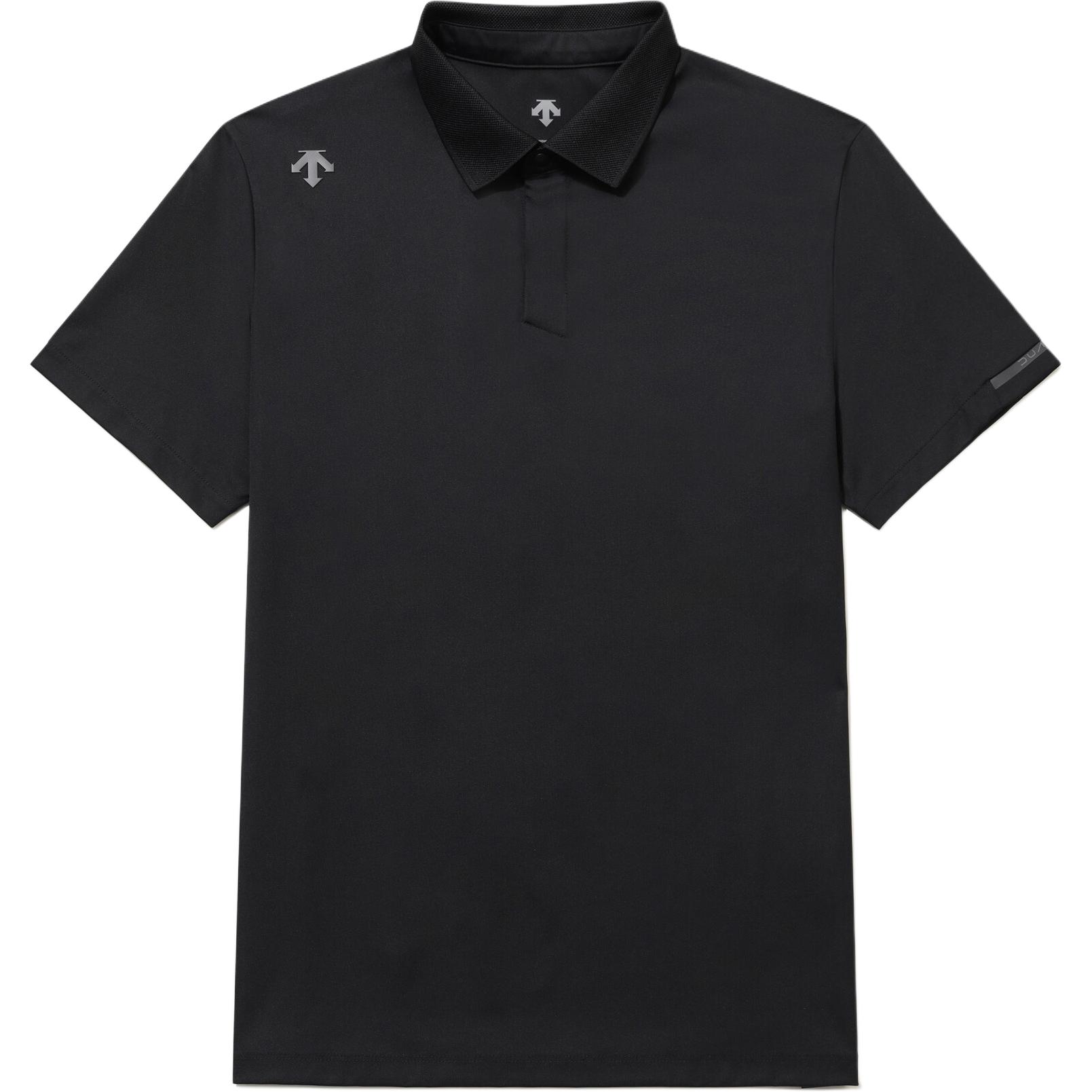 DESCENTE Dualis Logo Button-Up Loose-Fit Polo Shirt Men’s Short Sleeve SR221DPS42
