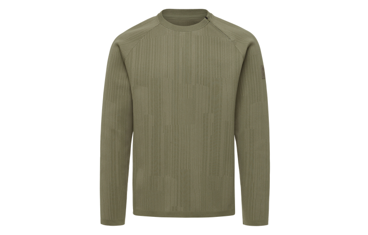 DESCENTE Dualis Series Knit Pullover Urban Commuter Crewneck Long Sleeve Tee D4131DHT81