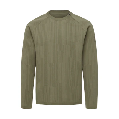 DESCENTE Dualis Series Knit Pullover Urban Commuter Crewneck Long Sleeve Tee D4131DHT81