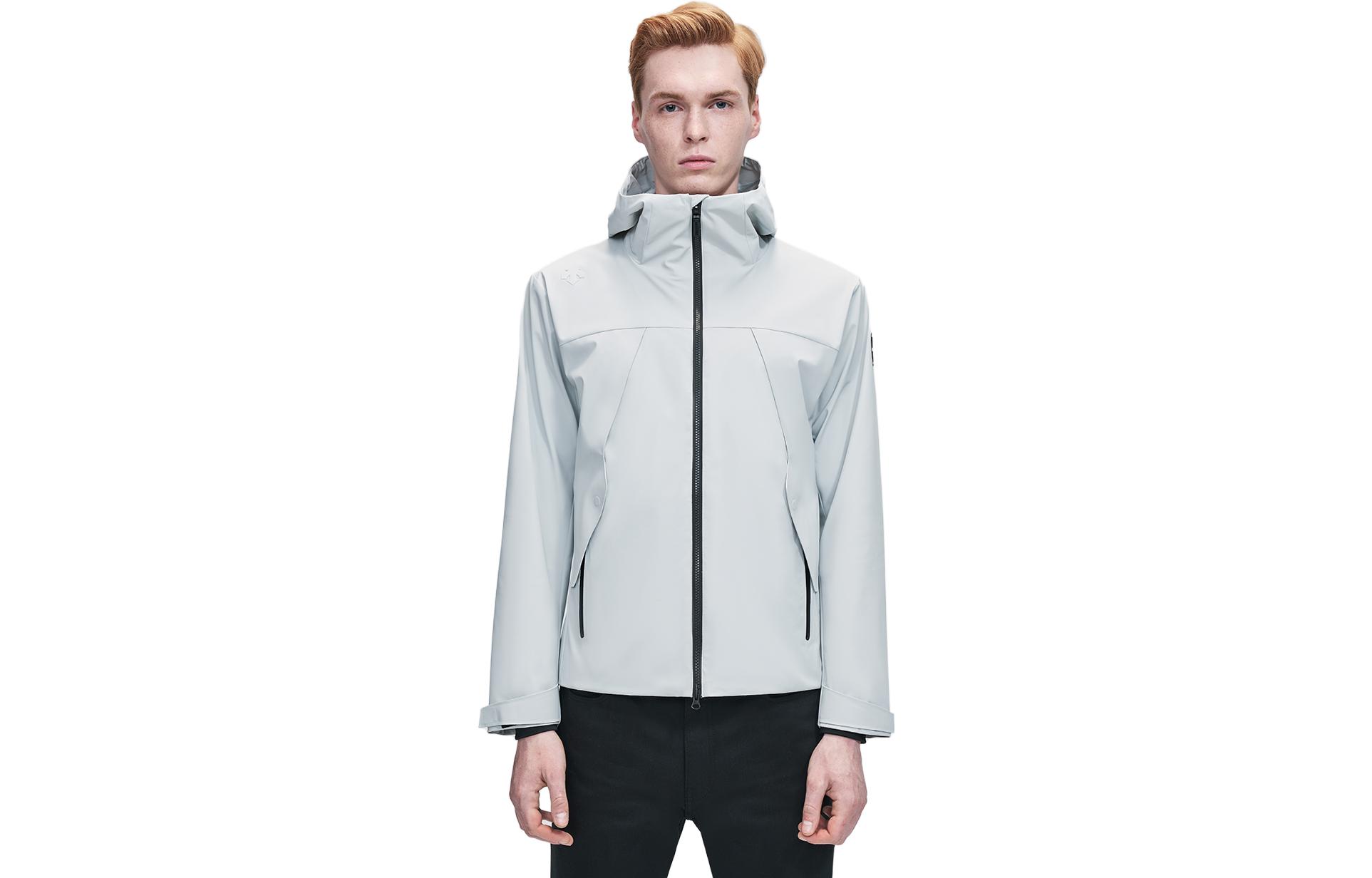DESCENTE Dualis Series Solid Color Zip-Up Hoodie Jacket D1431DJK36