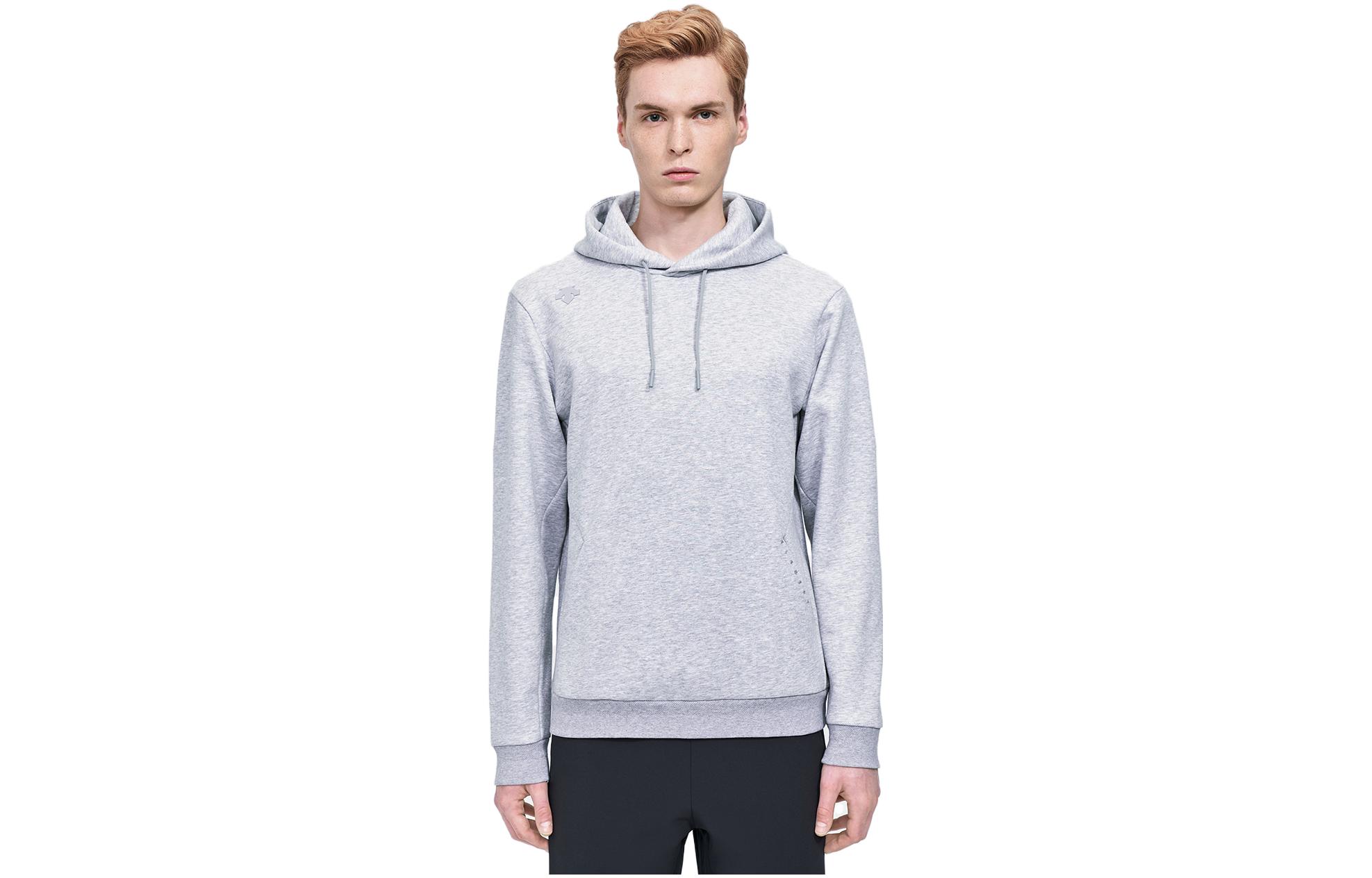 DESCENTE ELEMENT Fleece Pullover Hoodie Solid Color D1431IHD74