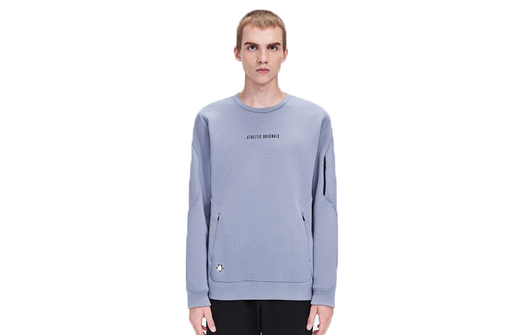 DESCENTE Fleece Pullover Sweatshirt with Logo Design D1421RHT93