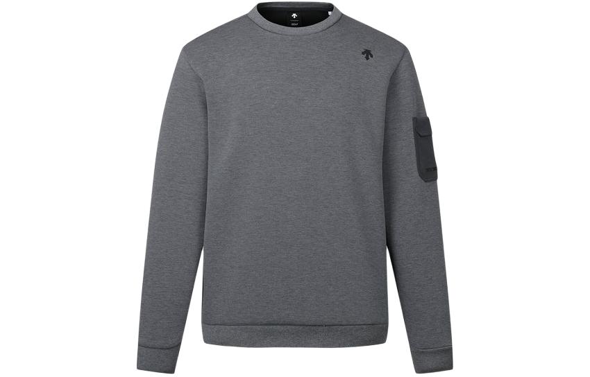 DESCENTE G-ARC Logo Print Crewneck Long Sleeve Sweatshirt Gray - DP12MFNL12