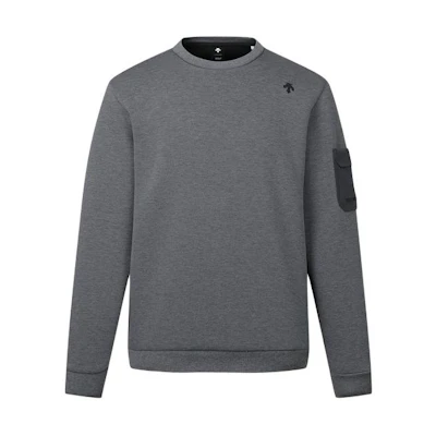 DESCENTE G-ARC Logo Print Crewneck Long Sleeve Sweatshirt Gray - DP12MFNL12