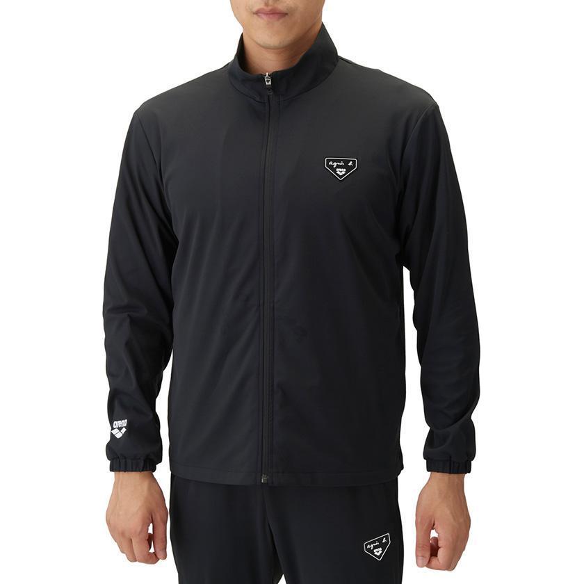 DESCENTE G-ARC Series Black Quick-Dry High-Neck Zip Logo Jacket Unisex AGNES2457