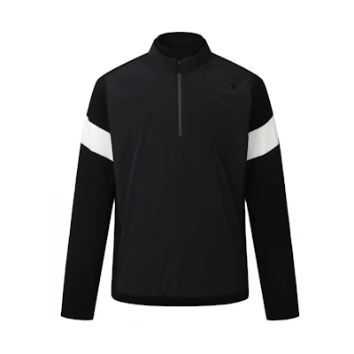 DESCENTE Golf Colorblock Half-High Collar Long-Sleeve Pullover Black DP12MFKP23-BLKG