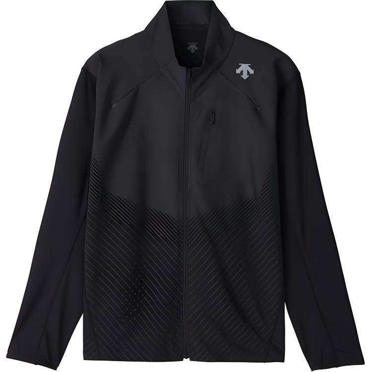 DESCENTE GOLF PRO Black Striped Waterproof Breathable Running Jacket DJMWGF37
