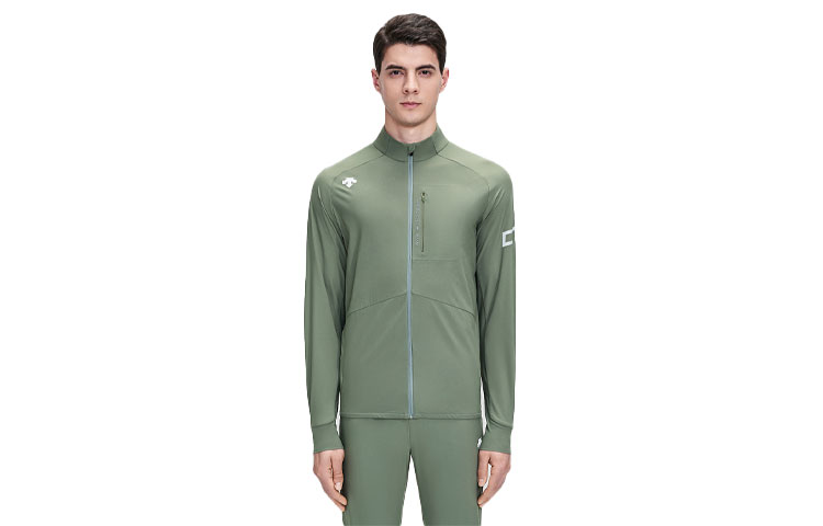 DESCENTE Logo Print Zip-Up High Neck Jacket D2231RFT43