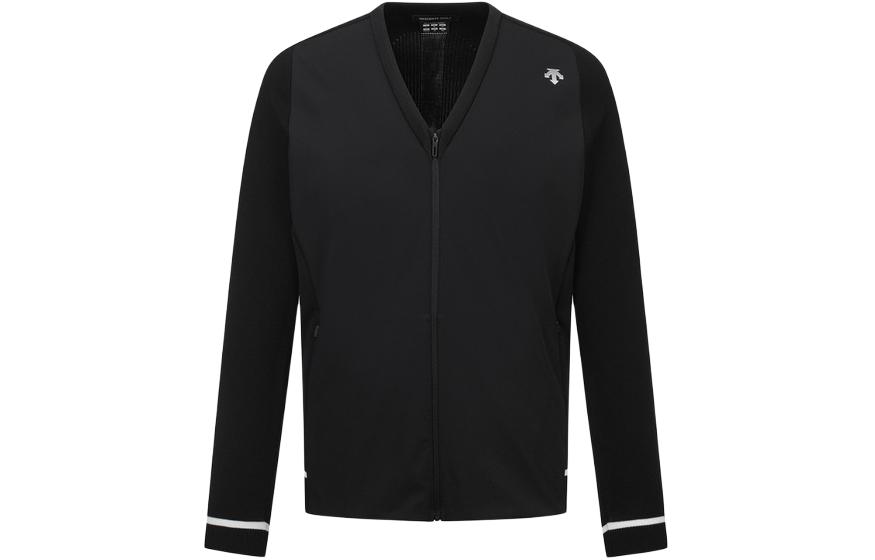 DESCENTE Logo Windproof Water-Repellent V-Neck Zip Jacket Black DP12MFKO22