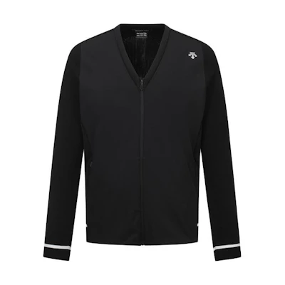 DESCENTE Logo Windproof Water-Repellent V-Neck Zip Jacket Black DP12MFKO22
