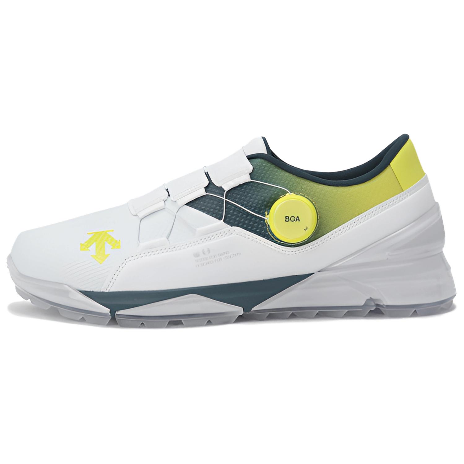 DESCENTE Low-Top Golf Shoes White/Green Overseas Version - Comfortable & Lightweight DP12ULSH23-LIMG