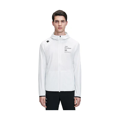 DESCENTE Moisture-Wicking Hoodie Jacket with Logo Print D2291TKT92
