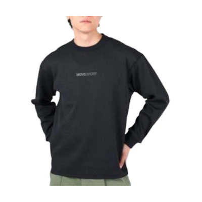 DESCENTE Moisture-Wicking Long Sleeve Sweatshirt with Letter Print DXC2701XB