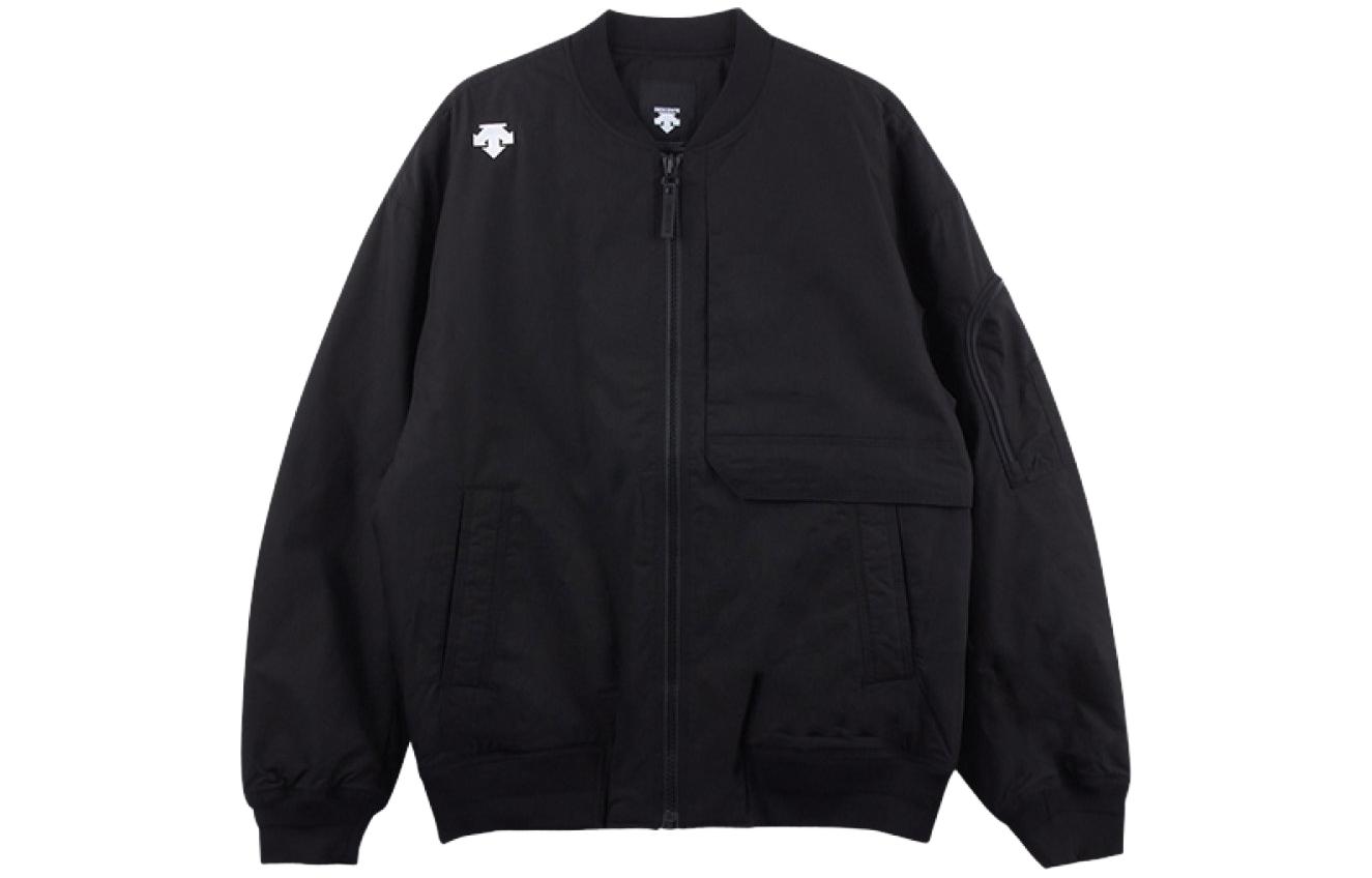 DESCENTE Printed Baseball Collar Casual Jacket Black SN323TPD95