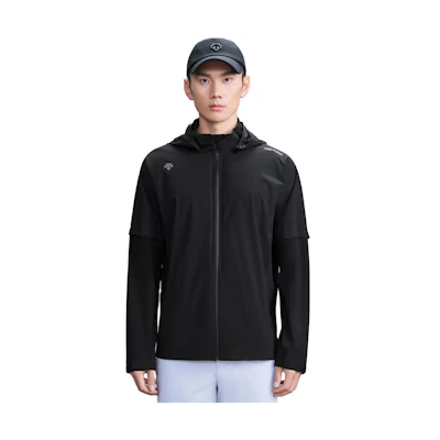 DESCENTE PRO Series Black Hoodie Jacket - Solid Color, Loose Fit G313MPRW21