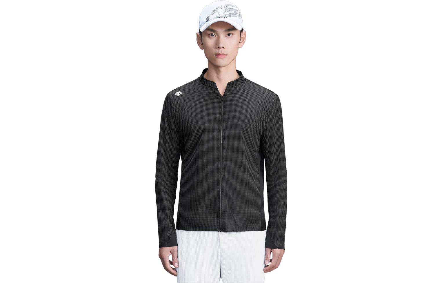 DESCENTE PRO Series Black Long-Sleeve Jacket with Stand Collar G313MPBL31